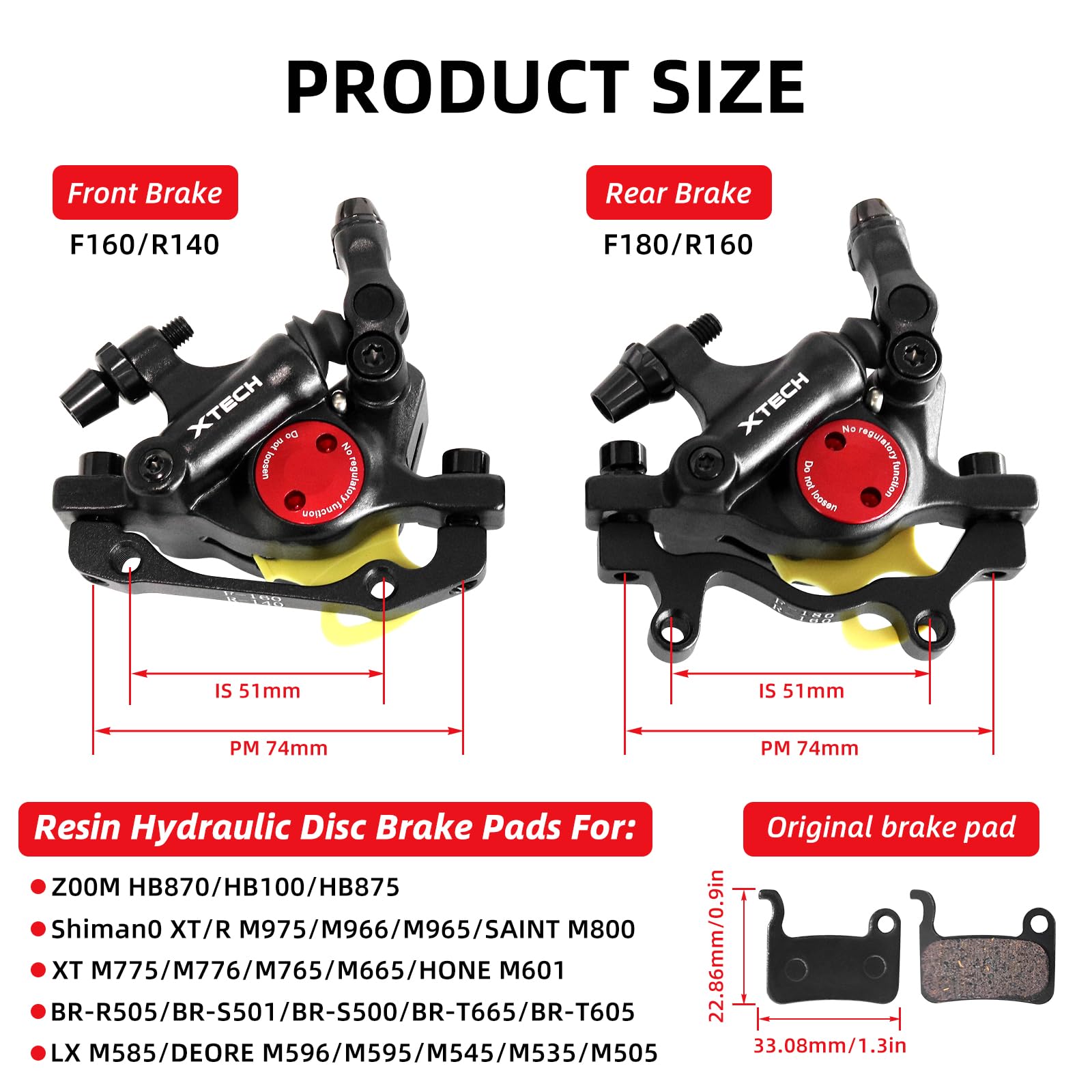 Z00M HB100/HB870/HB875 E-BIKE  - Brake Pad Set recension och pris