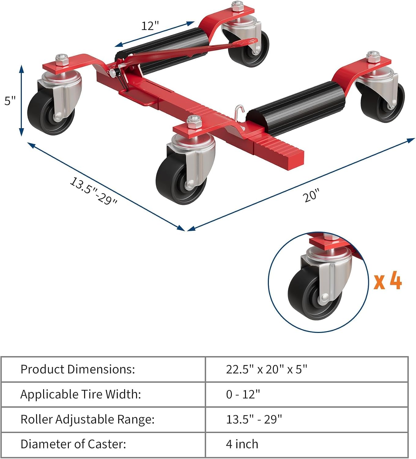 Tacleekii 2 4 Pack Car Wheel D - Car Jack recension och pris
