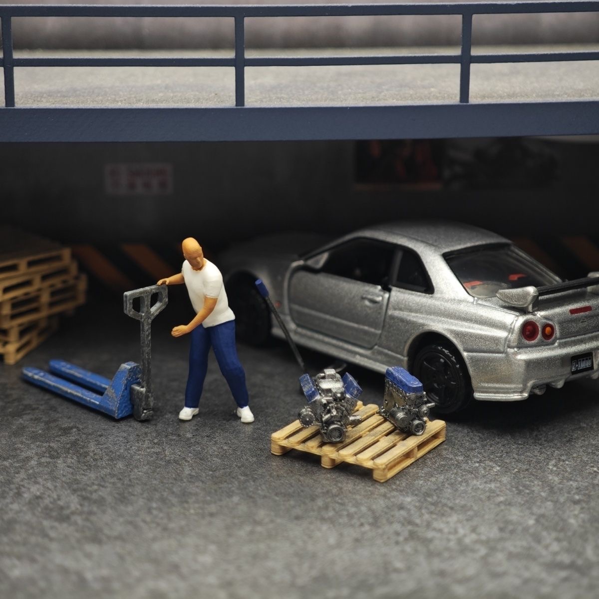 1:64 Car Model Repair Shop Sce - Car Jack recension och pris